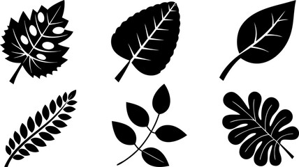 Fototapeta premium leaves vector icon set leaf herb green simple gra.eps