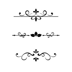 flowers, design elements.Vector design element.Gold text dividers doodle set. Wedding decorative elements. ornament, borders, floral, vintage line separators. Hand drawn vector illustration.