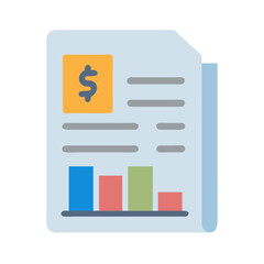 Financial report document showing a chart and dollar sign