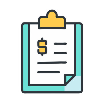 clipboard with dollar sign and lines clip art preview