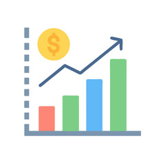 Financial growth chart with rising arrow and dollar symbol