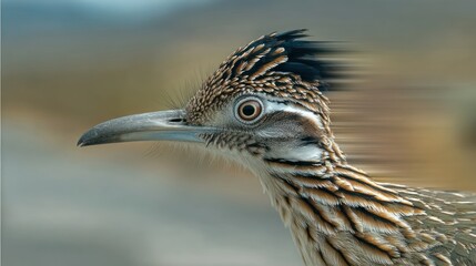 Fototapeta premium Roadrunner bird closeup profile
