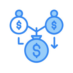 Financial Flow Flat Vector Concept with Currency Symbols