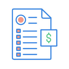 Financial Report with Dollar Sign Icon Vector Illustration
