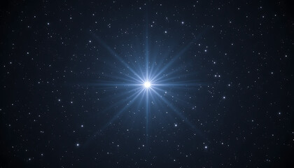 Fototapeta premium starry night, bright shining star, cosmic night sky, dramatic stellar background, dramatic lighting, cinematic mood, dramatic contrast, high detail, photorealistic, 8k, highly detailed 