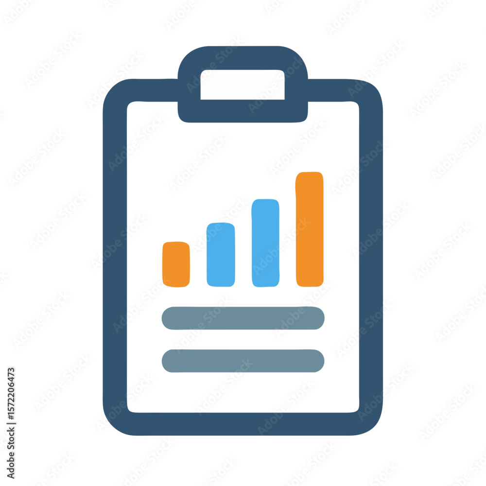 Aufkleber minimalist business report icon showing upward progress graph