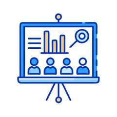 Business presentation stock image representing team performance overview analysis