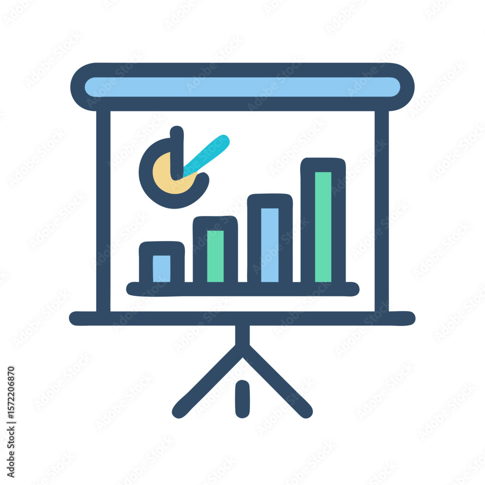 Poster presentation chart showing business statistics and data analysis