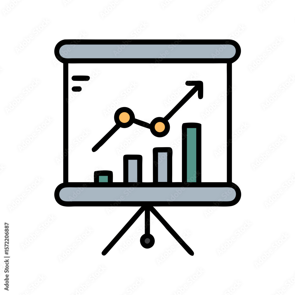 Poster infographic style bar graph chart on white background