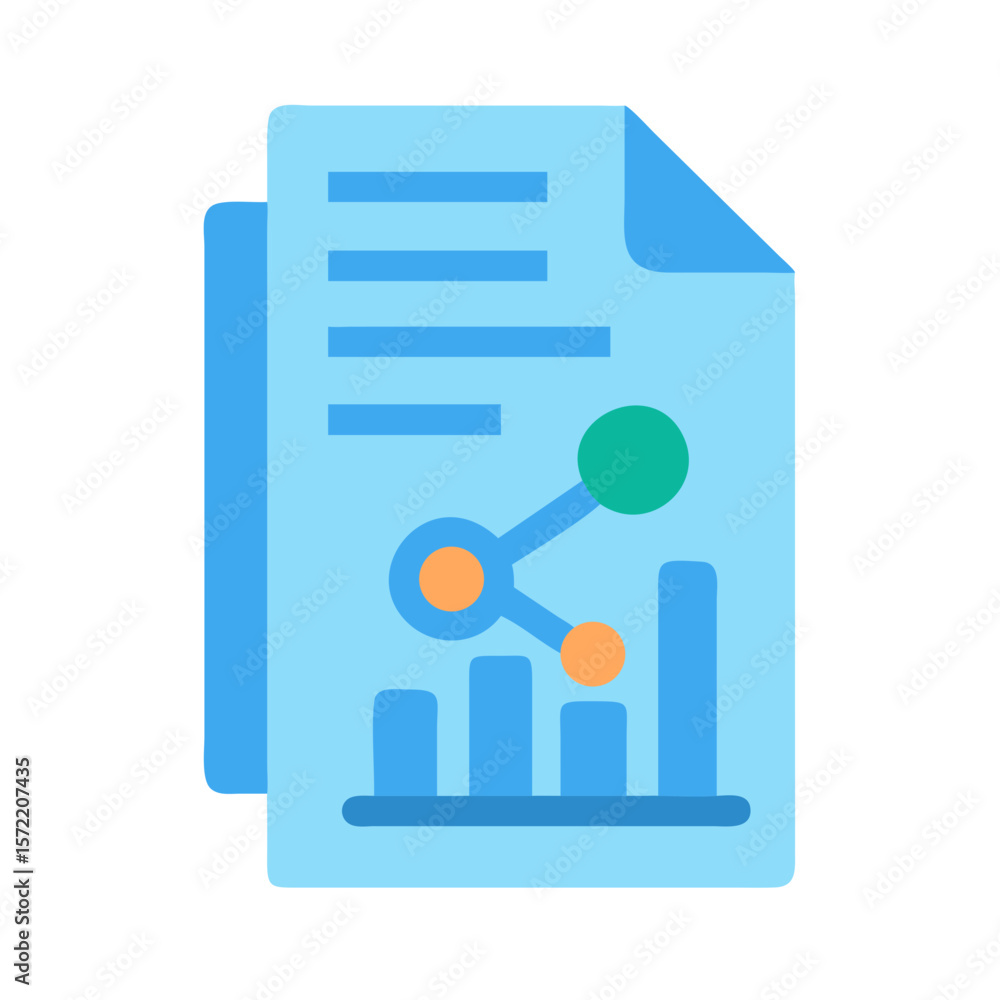 Poster abstract document with chart and business analytics data display