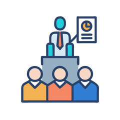 Business presentation with graph analysis for professional success vector