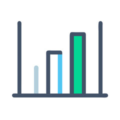 Growing bar graph data illustration over White Background vector