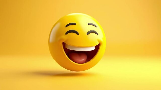 3D Laughing face emoji Video motion