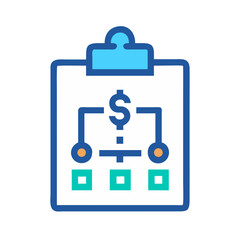 Financial Strategy Clipboard Illustration Showing Planning and Goal Setting