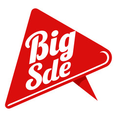 Vector art of a bold red triangle banner announces a big sale, promising incredible discounts