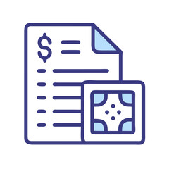 Financial statement with transaction icon on White Background