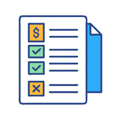 Finance report with checklist box icon illustration design