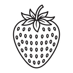 A simple black and white strawberry vector illustration