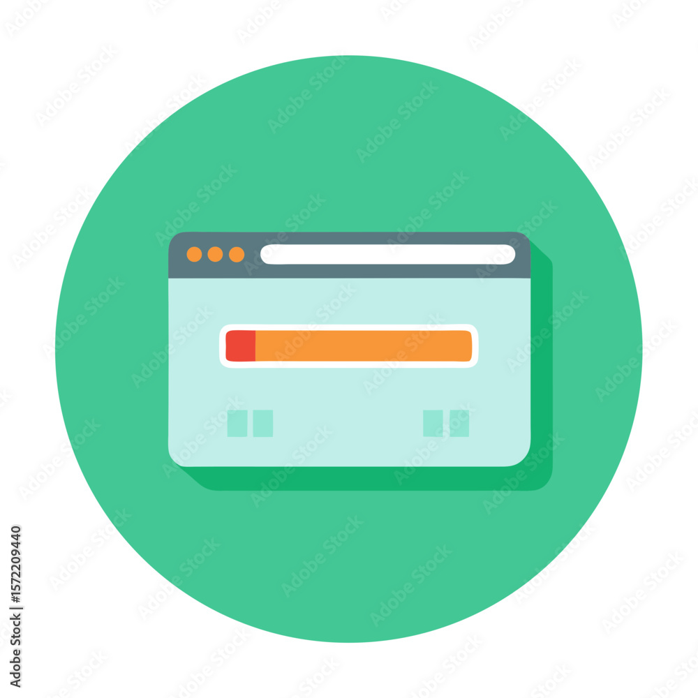 Poster internet browser flat vector illustration loading concept