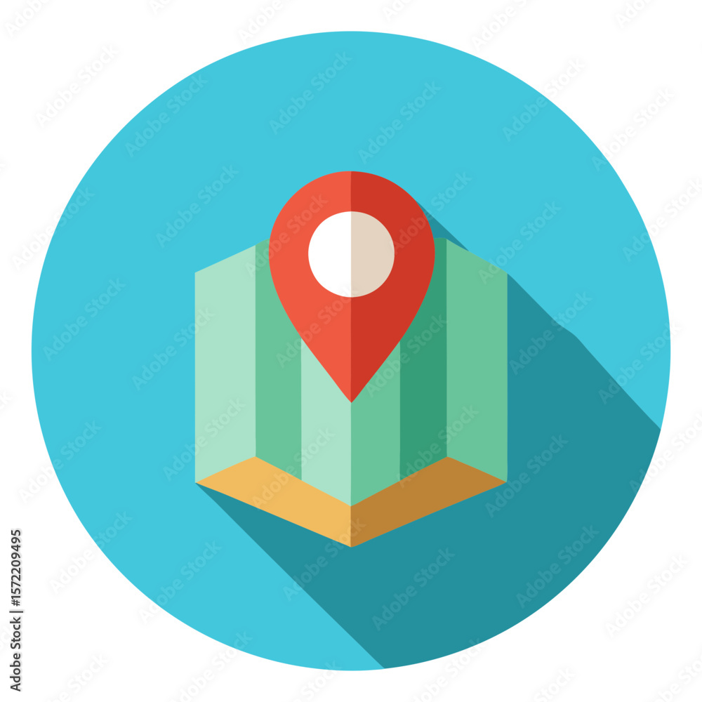 Poster map pointer location vector graphic illustration