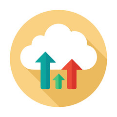 Colorful Cloud Data Upload Icon Illustration Vector