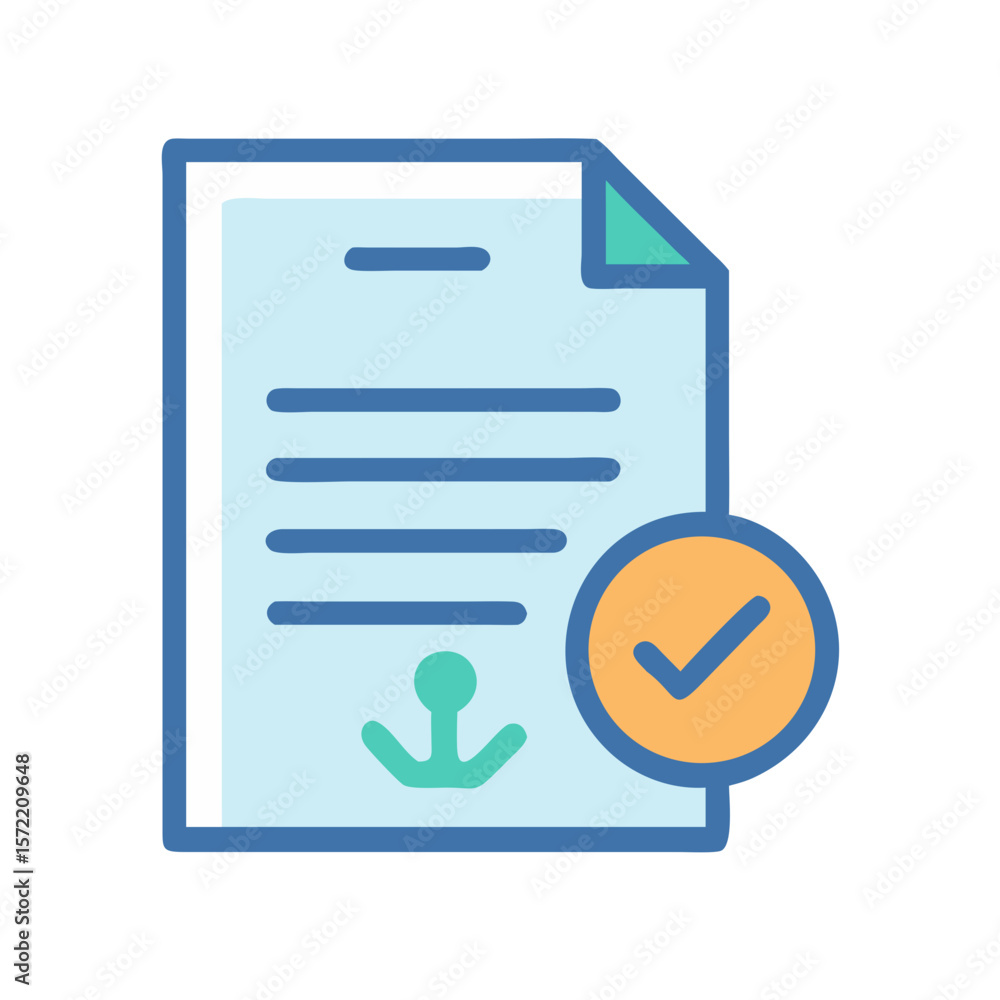 Poster document with checkmark: confirmation and validation of information