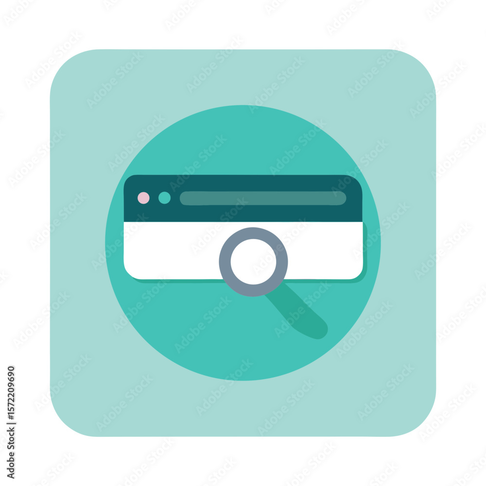 Poster search vector icon web browser window find explore graphic