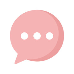 Vector Speech Bubble Illustration Pink Chat Graphic Icon Design