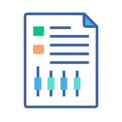 Data analysis report with charts on sheet document