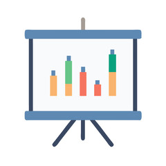 Minimalist chart on presentation board with simple flat design