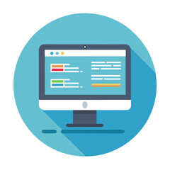 Computer Monitor Flat Vector Illustration Icon Design