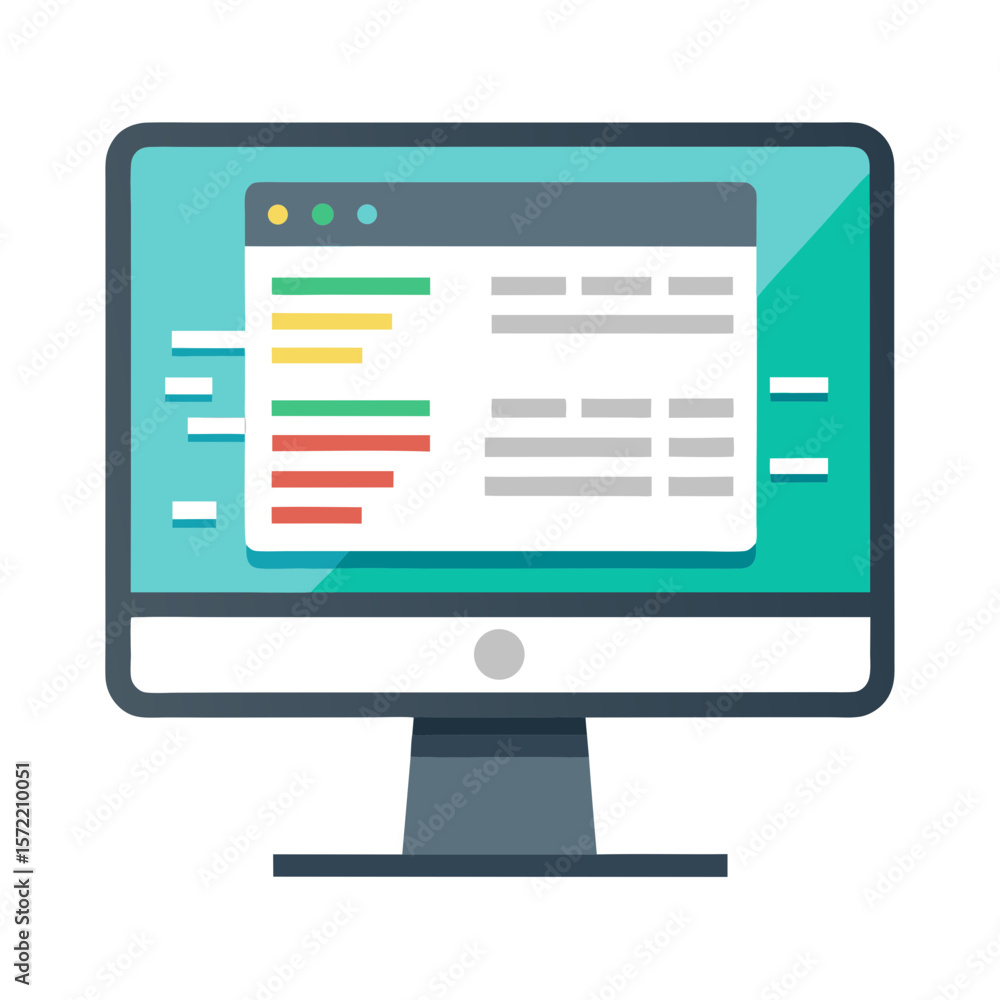 Aufkleber computer screen vector illustration modern display design