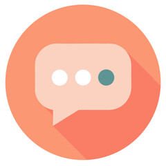 Vector Message Bubble Flat Icon Graphic for App and Web Design