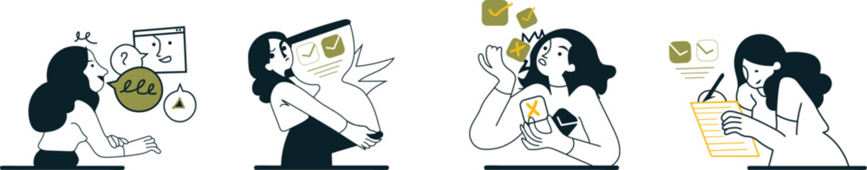 Social media marketing vector illustrations concept poster and banner using bundle file. 