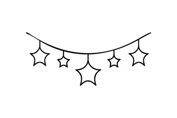 Festive star garland decoration celebration