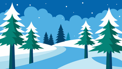 winter landscape with trees and snow