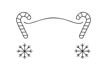 Candy canes and snowflakes christmas winter