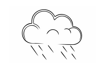 Cloudy weather with falling rain precipitation storm
