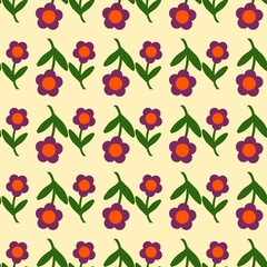 seamless floral pattern. kawaii design. 