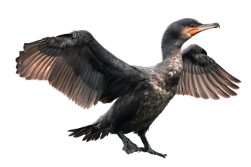 Cormorant bird isolated on transparent background - high resolution PNG perfect for cutouts