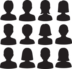Vector set of user profile silhouettes for business and social web avatars