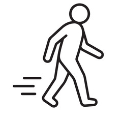 Icon of a Person Walking with Motion Lines
