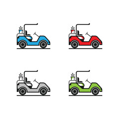 golf cart logo icon design emblem, label, badge
