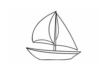 Elegant sailboat with billowing sails sailing watercraft