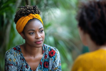 Psychologist talking with a depressed patient about their mental condition, Generative AI