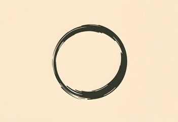 Minimalist Zen-Inspired Abstract Background with Enso Circle in Vector Style