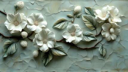 Stucco inlaid with Wabi-Sabi style. 