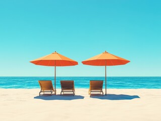 Fototapeta premium Two parasol umbrellas casting the shadow over.