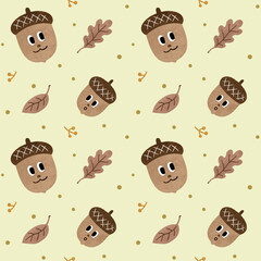 Whispers of the Acorn Forest Pattern - Yellow