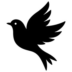 Obraz premium Elegant dove of peace silhouette vector illustration, a symbol of freedom and hope in nature's gentle flight